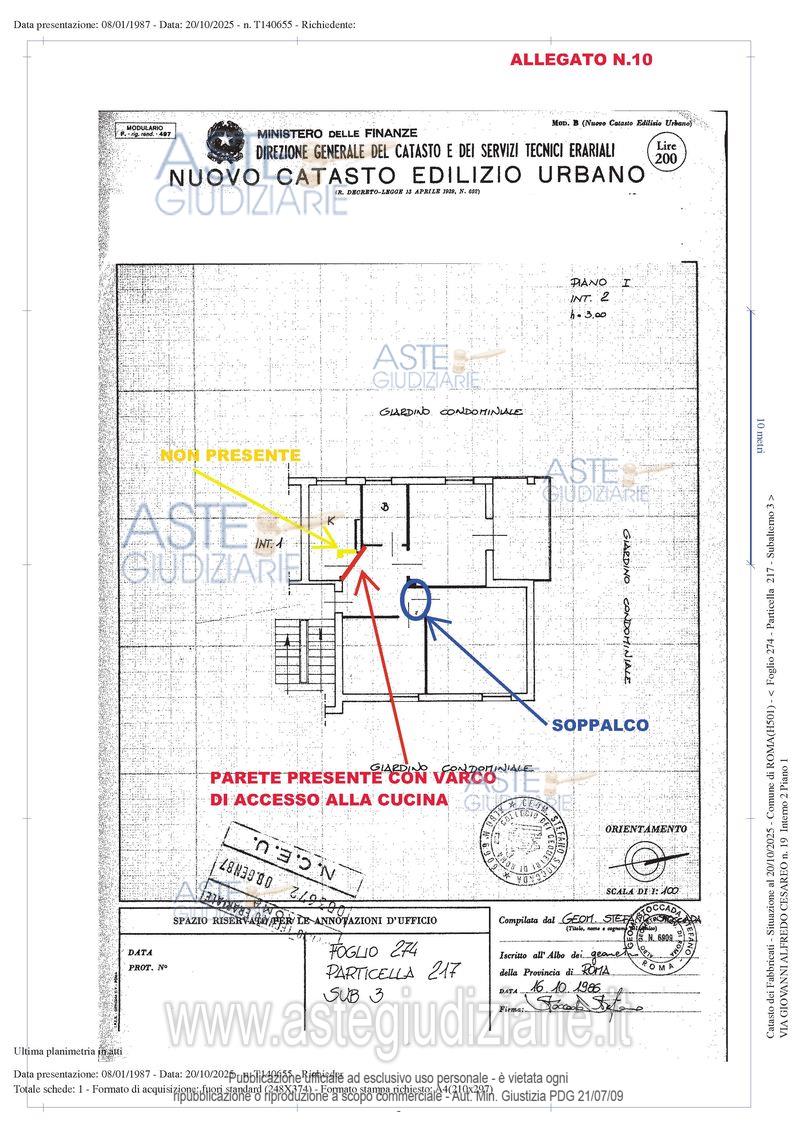 Planimetria del bene
