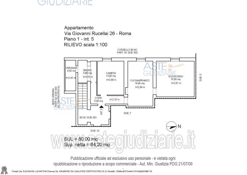 Planimetria del bene