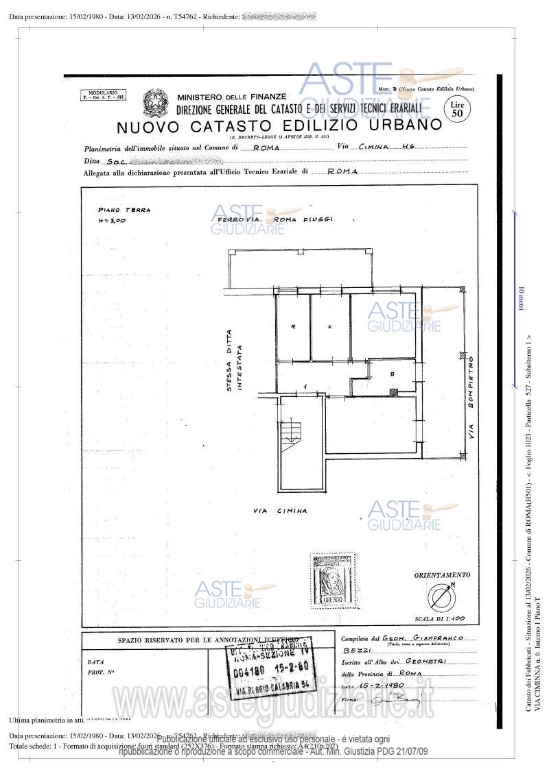Planimetria del bene
