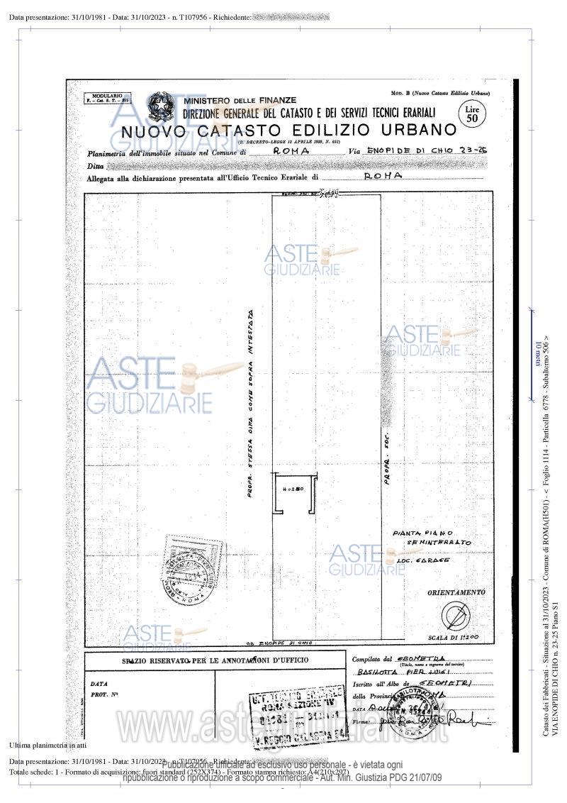 Planimetria del bene