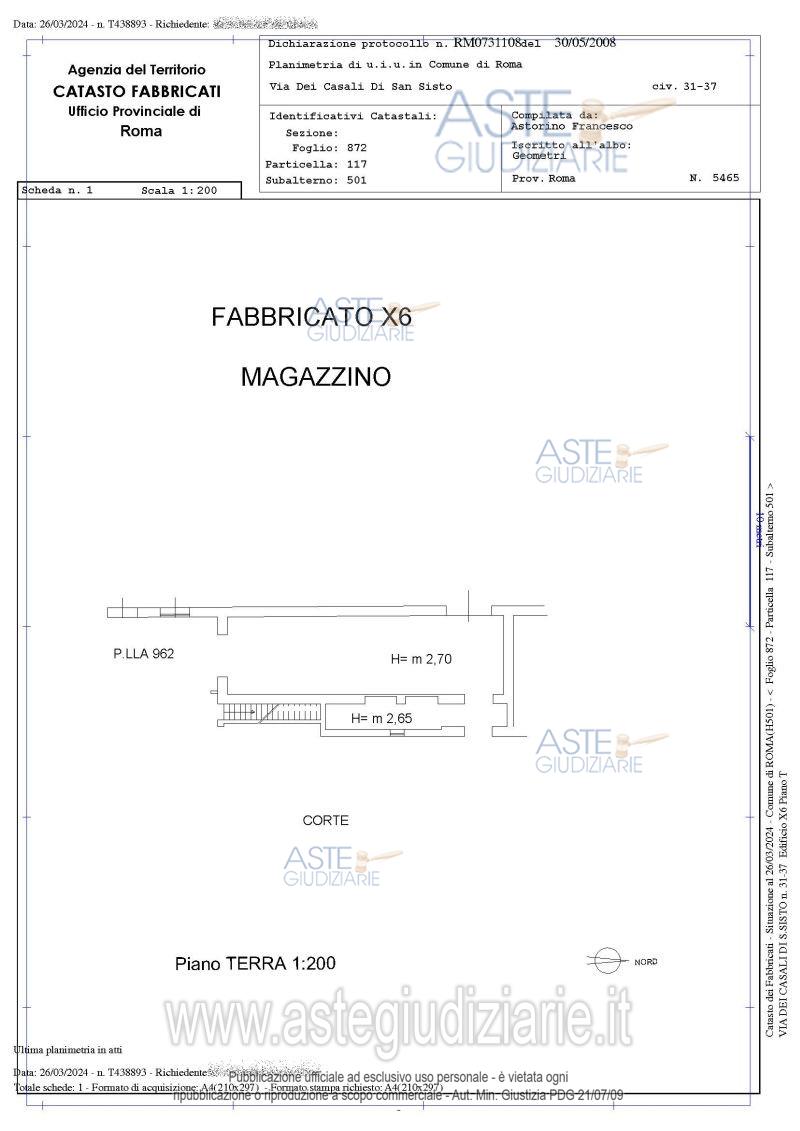 Planimetria del bene