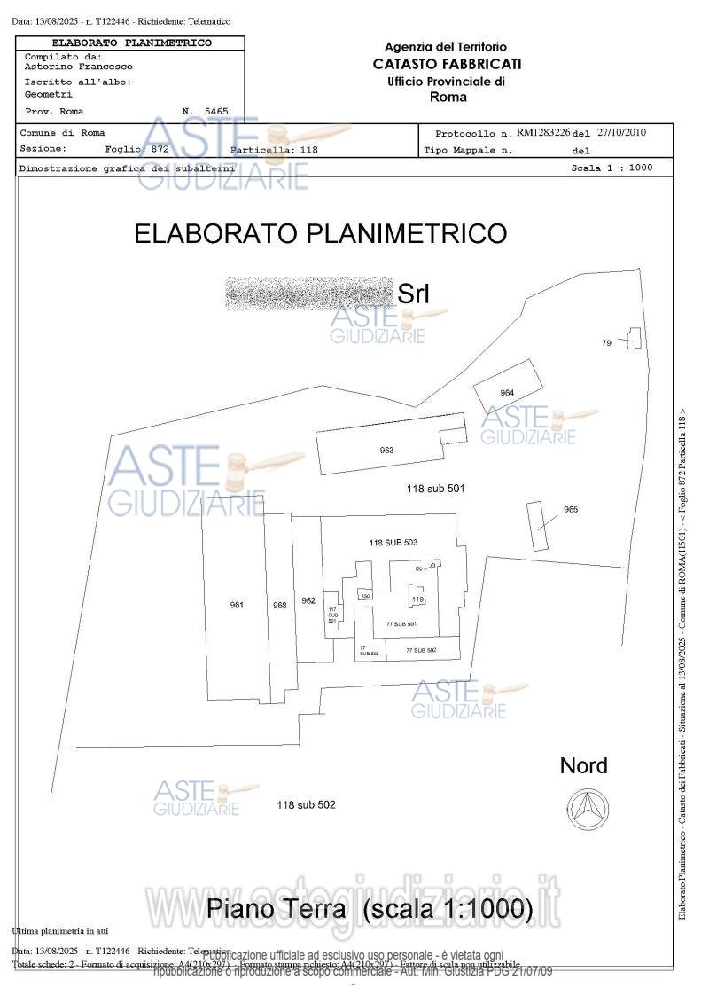 Planimetria del bene