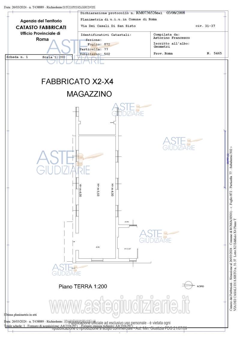 Planimetria del bene