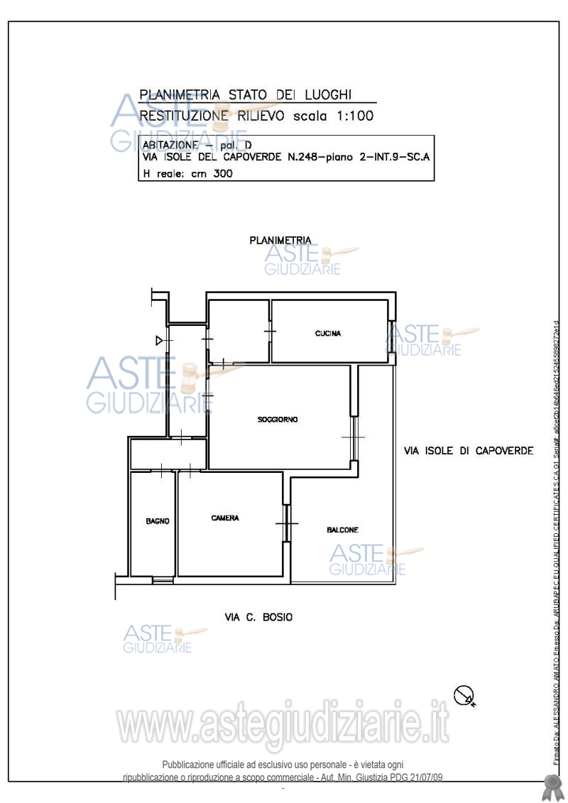Planimetria del bene