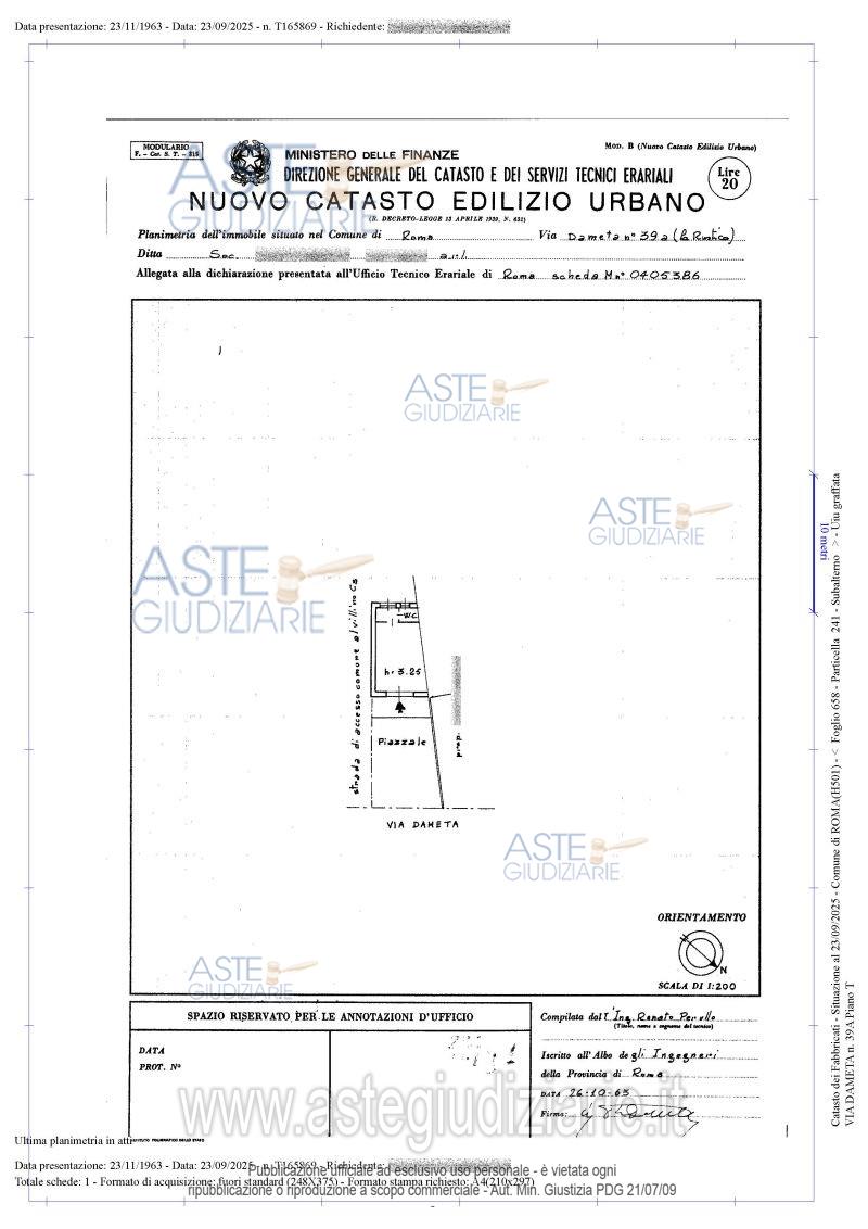 Planimetria del bene