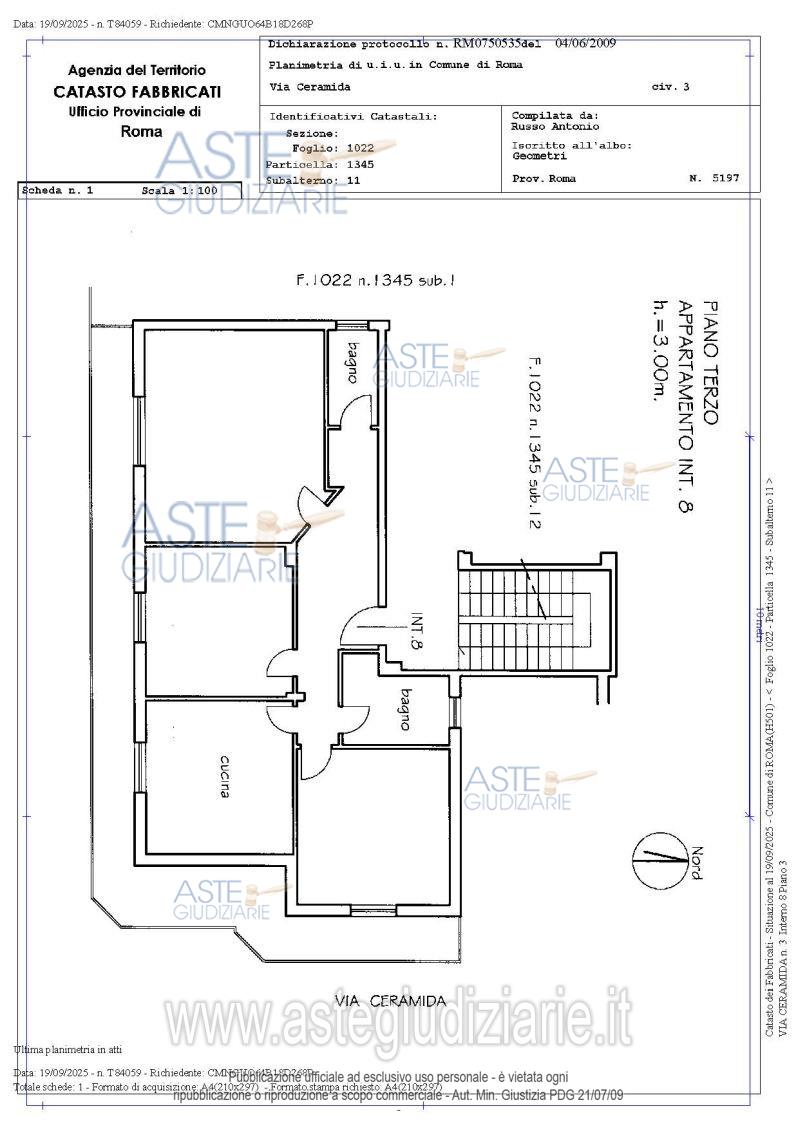 Planimetria del bene