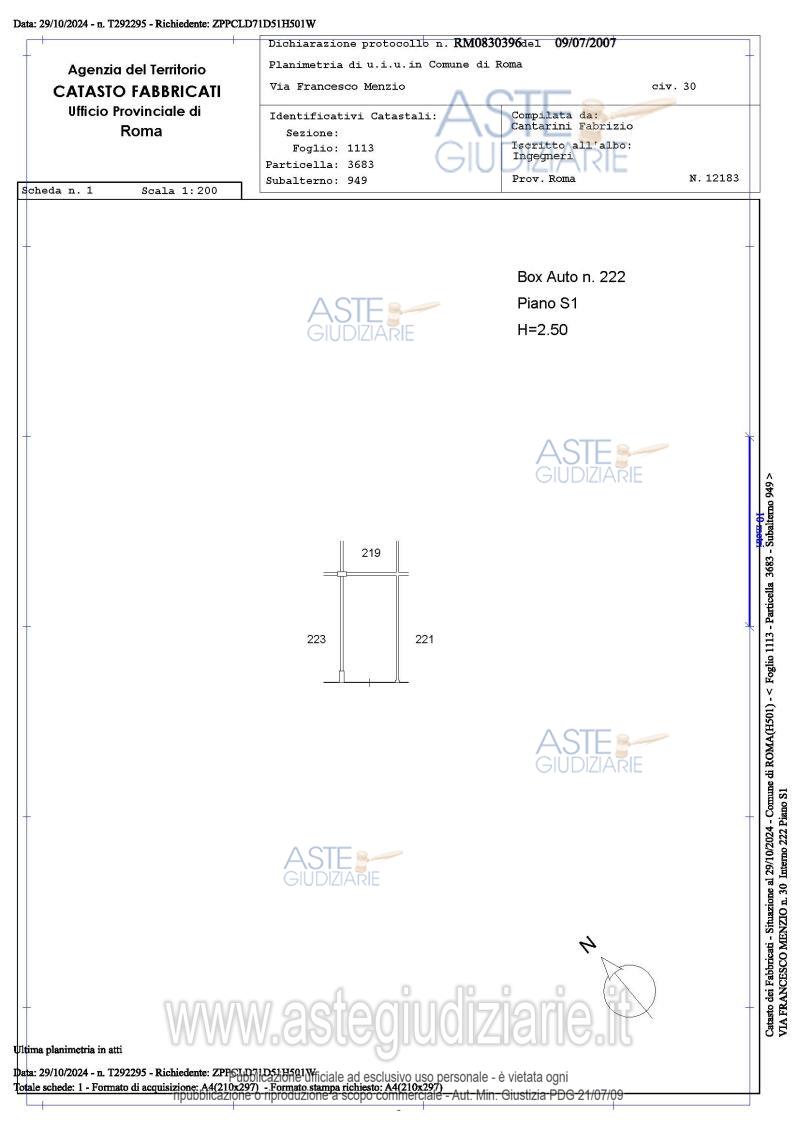 Planimetria del bene