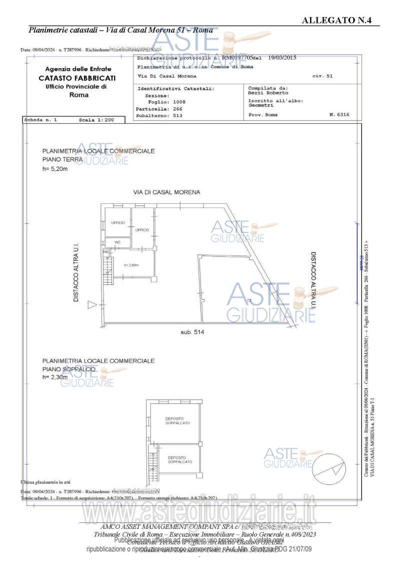 Planimetria del bene