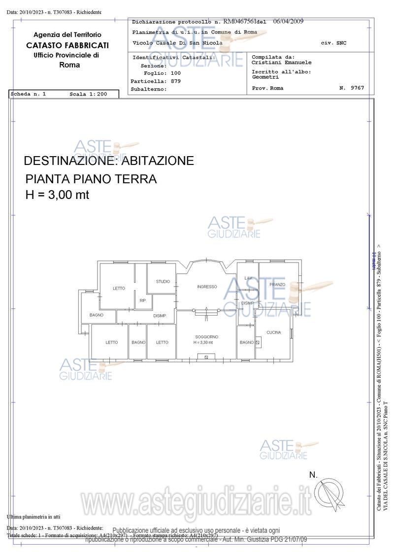 Planimetria del bene
