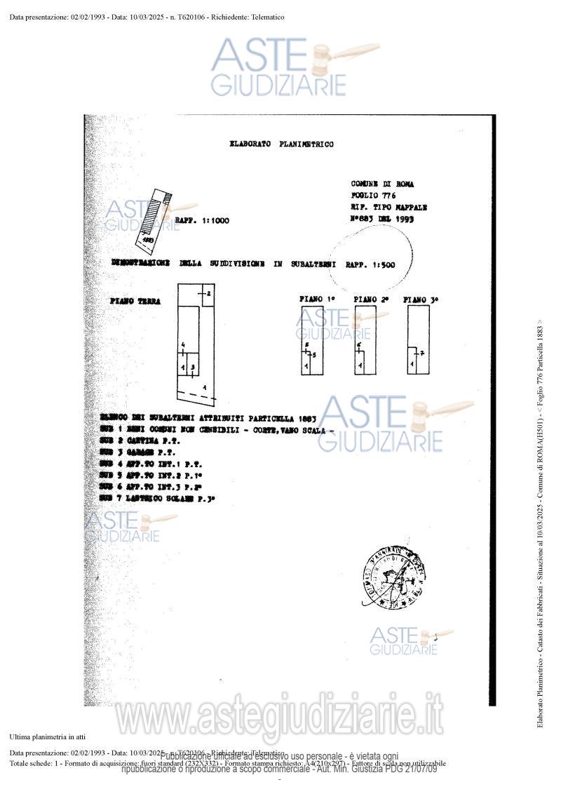 Planimetria del bene