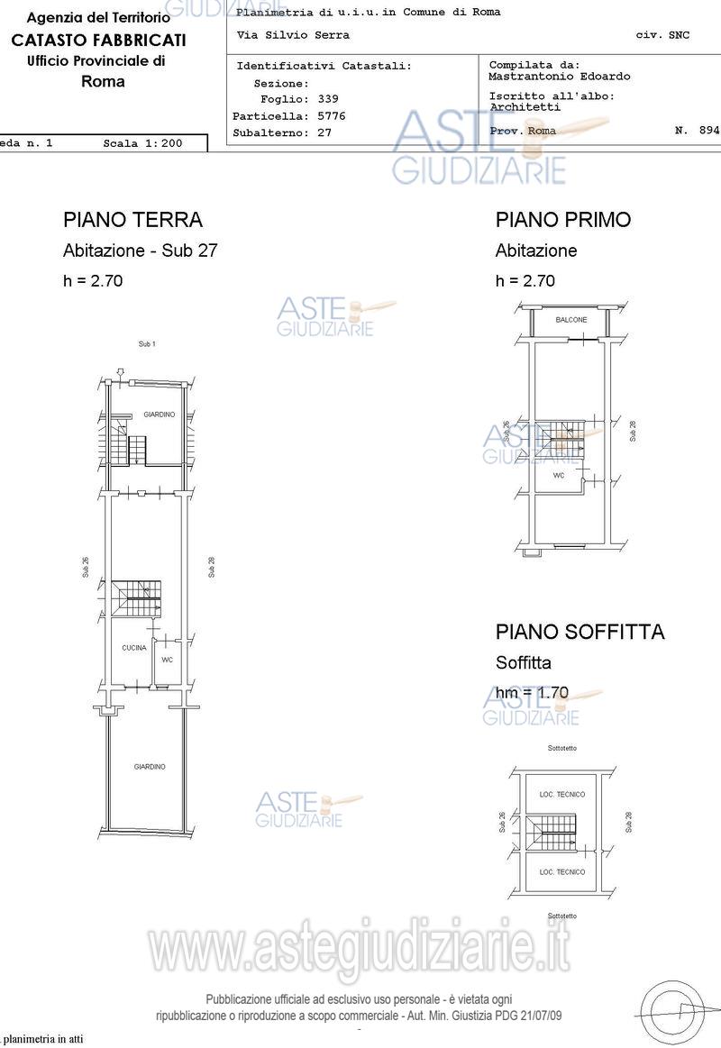 Planimetria del bene