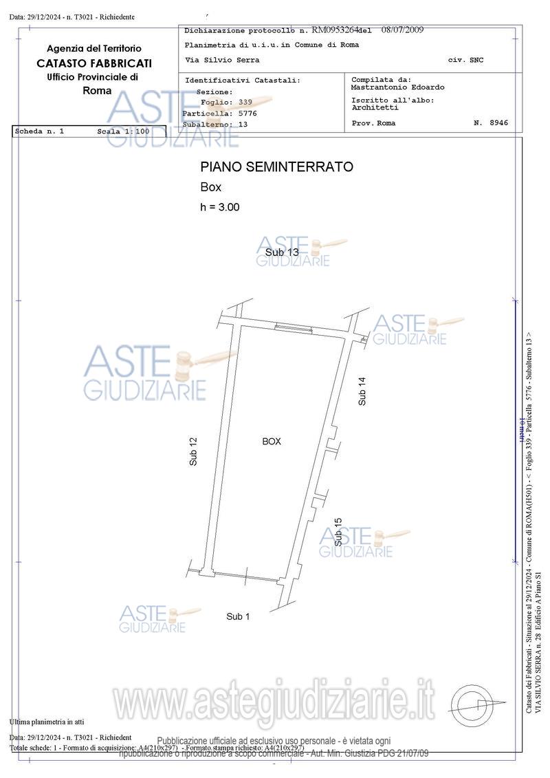 Planimetria del bene