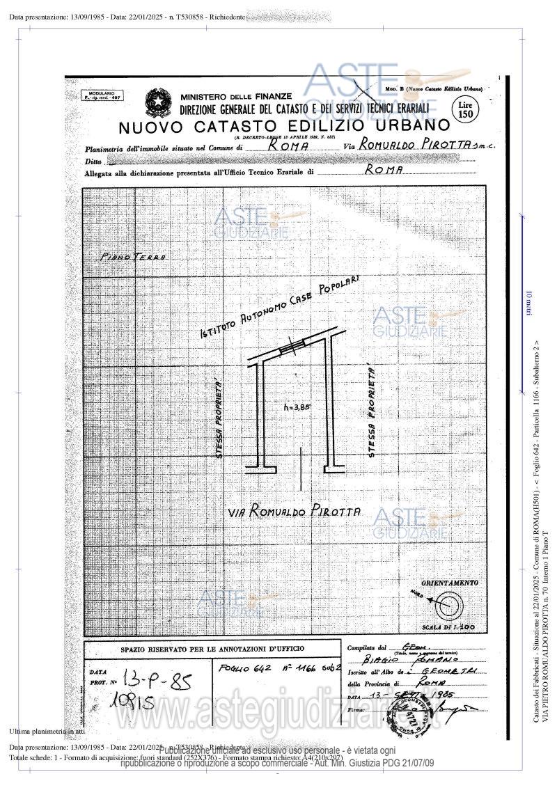Planimetria del bene