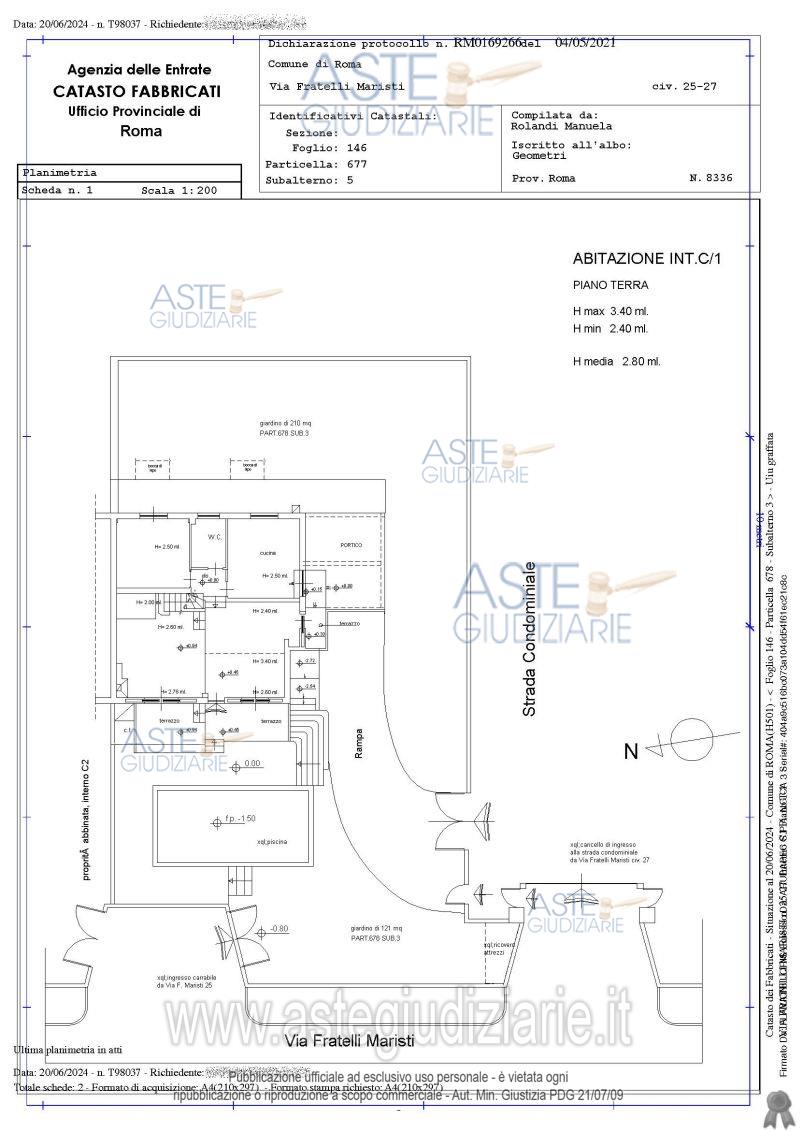 Planimetria del bene