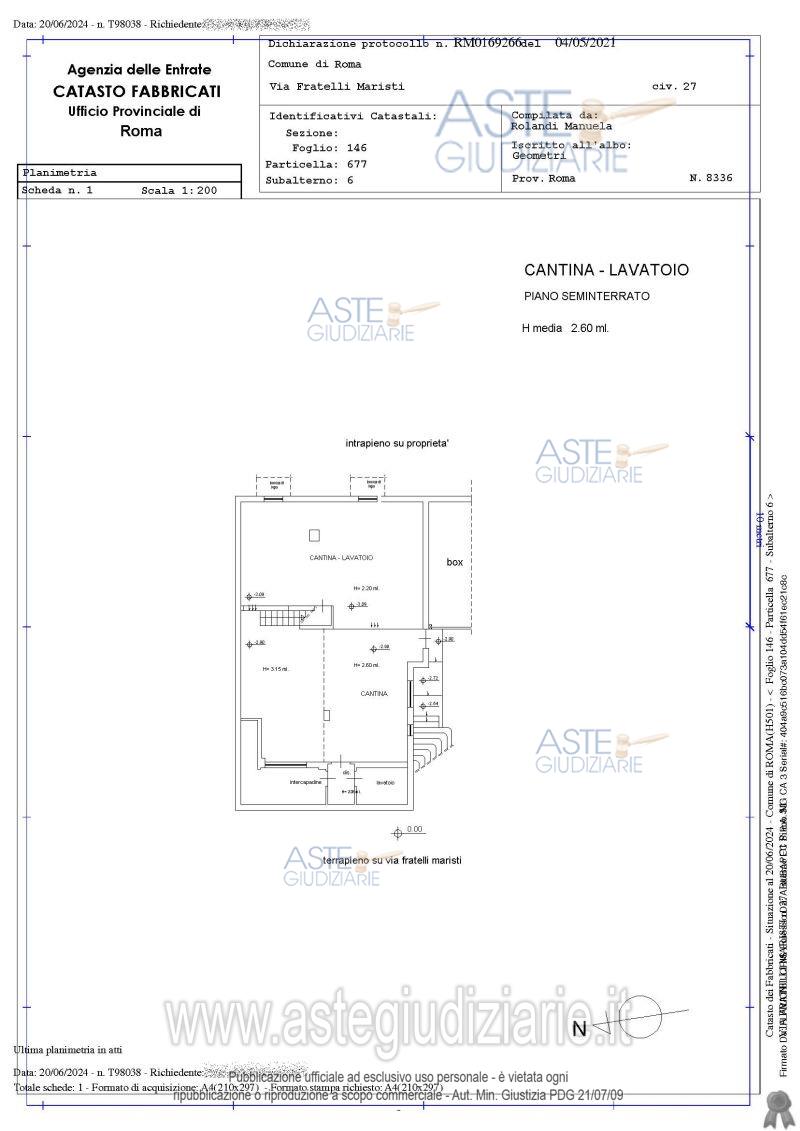 Planimetria del bene