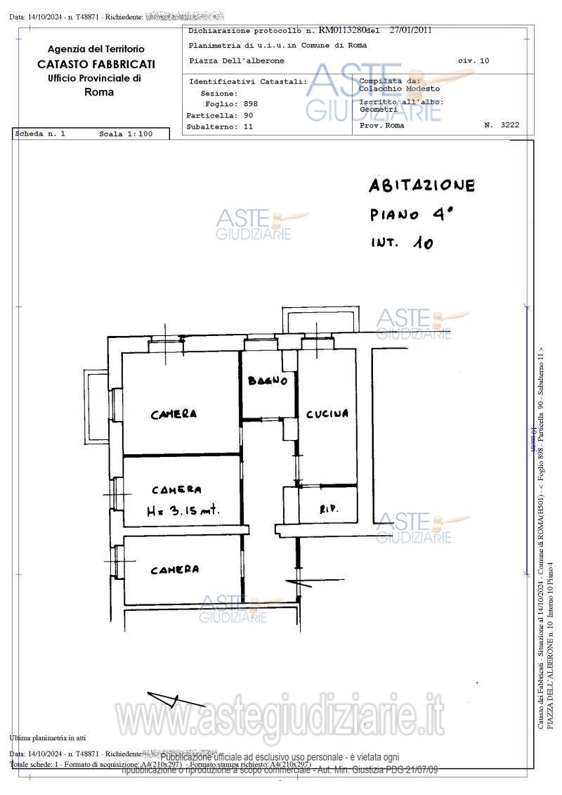 Planimetria del bene