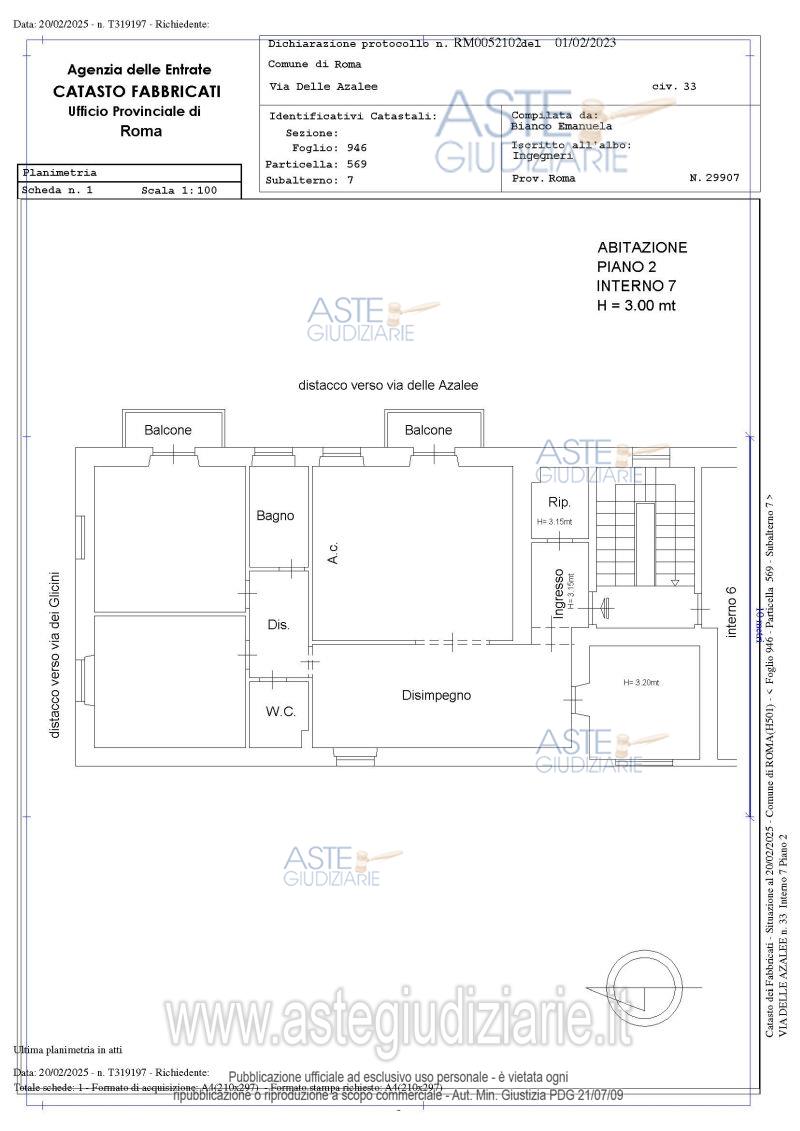 Planimetria del bene