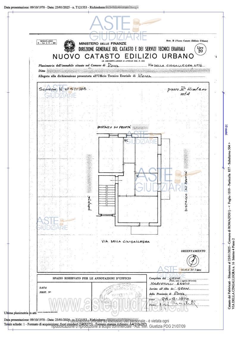Planimetria del bene