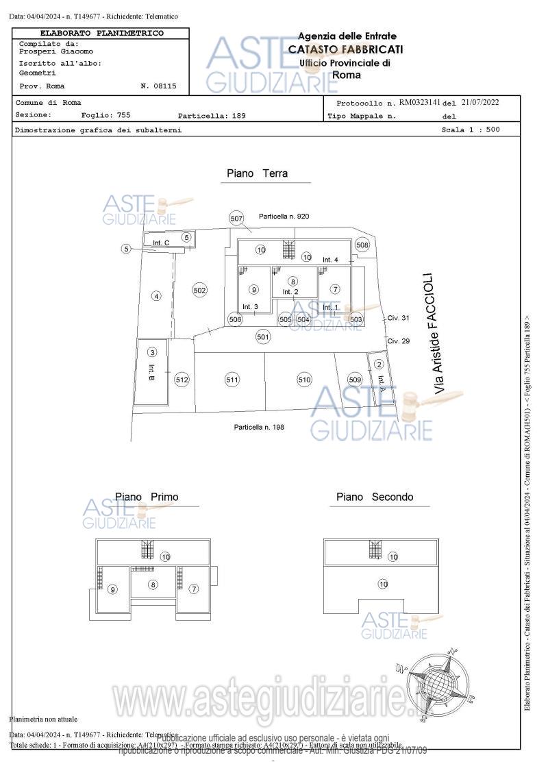 Planimetria del bene