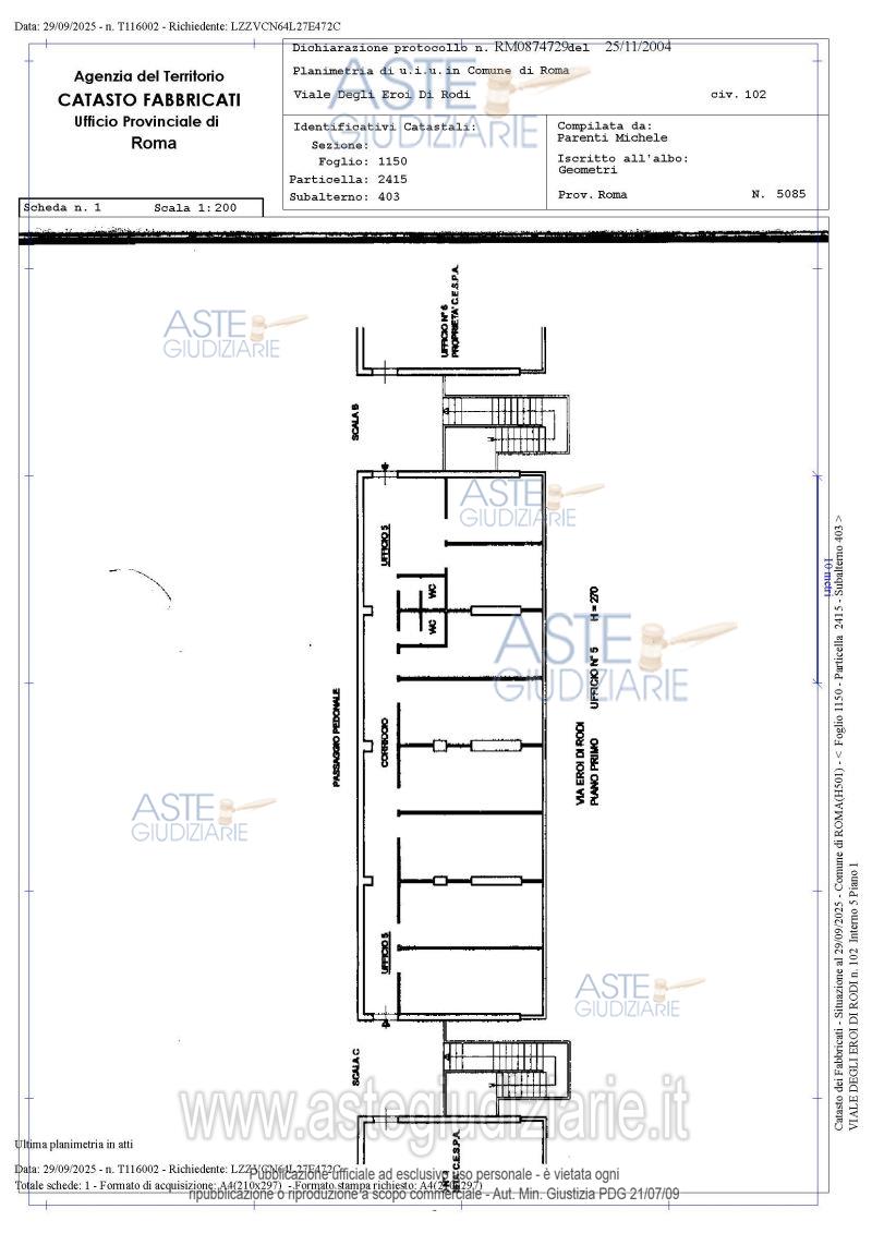 Planimetria del bene