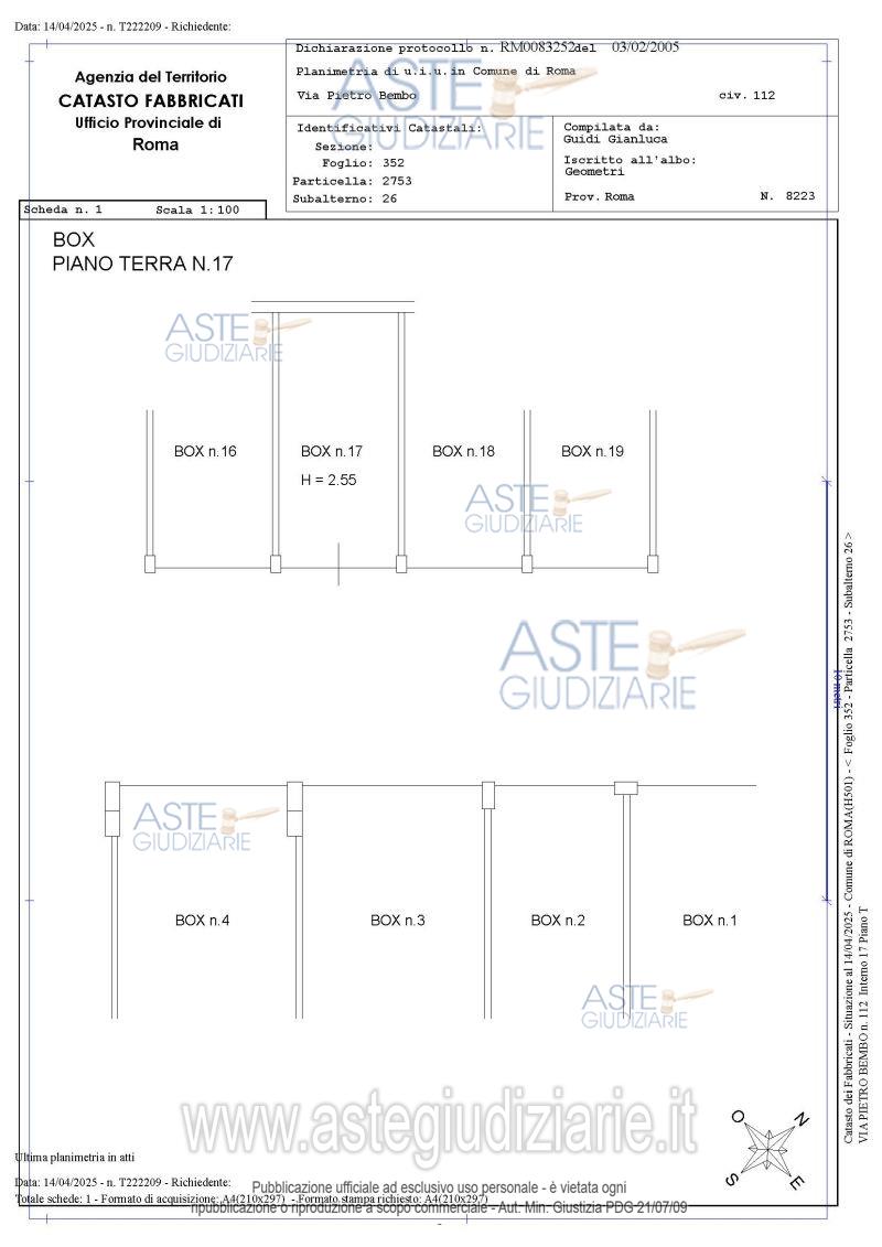 Planimetria del bene