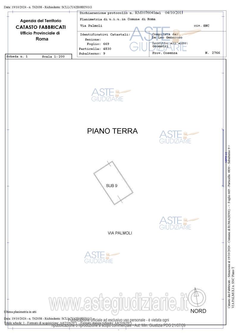 Planimetria del bene