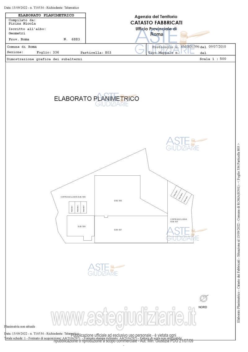 Planimetria del bene