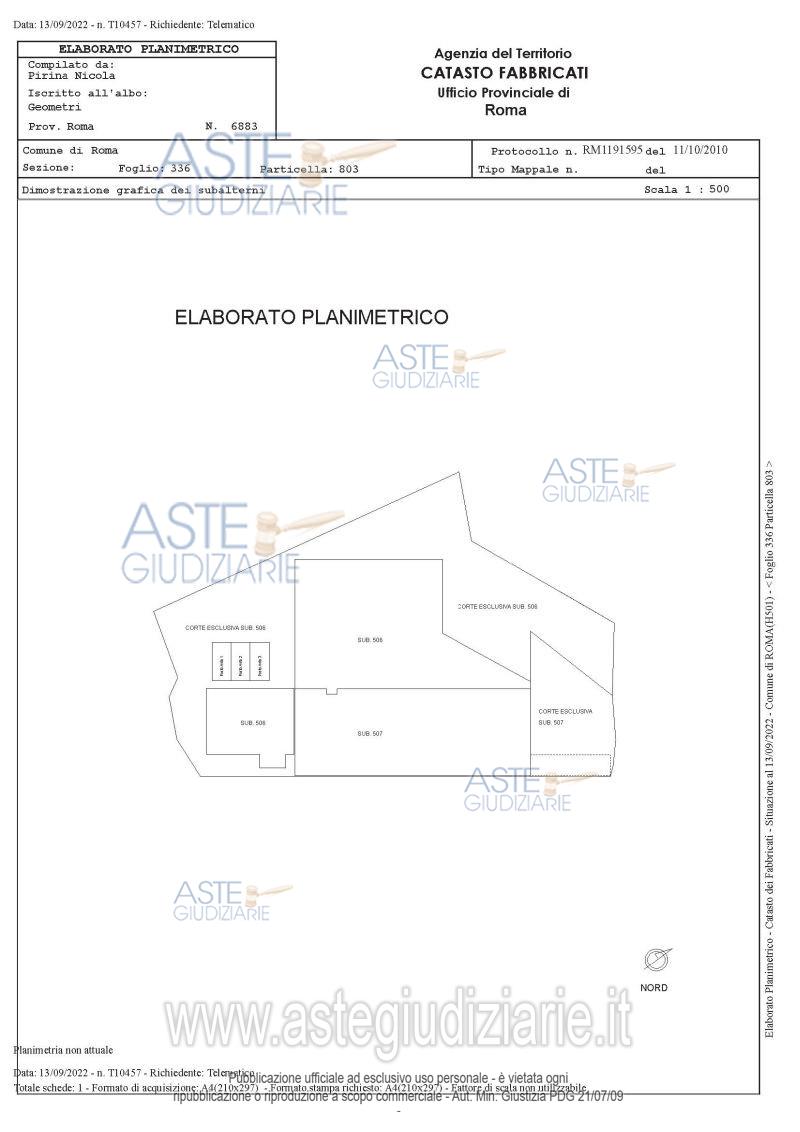 Planimetria del bene