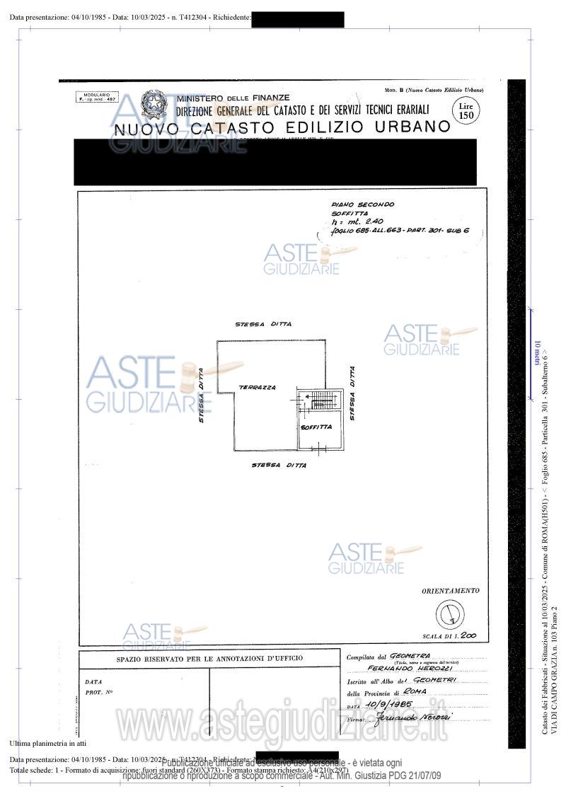 Planimetria del bene