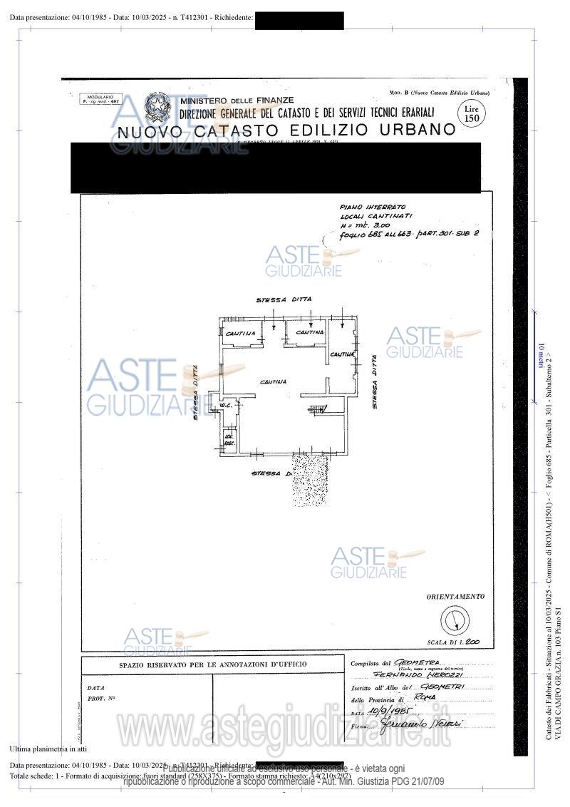 Planimetria del bene