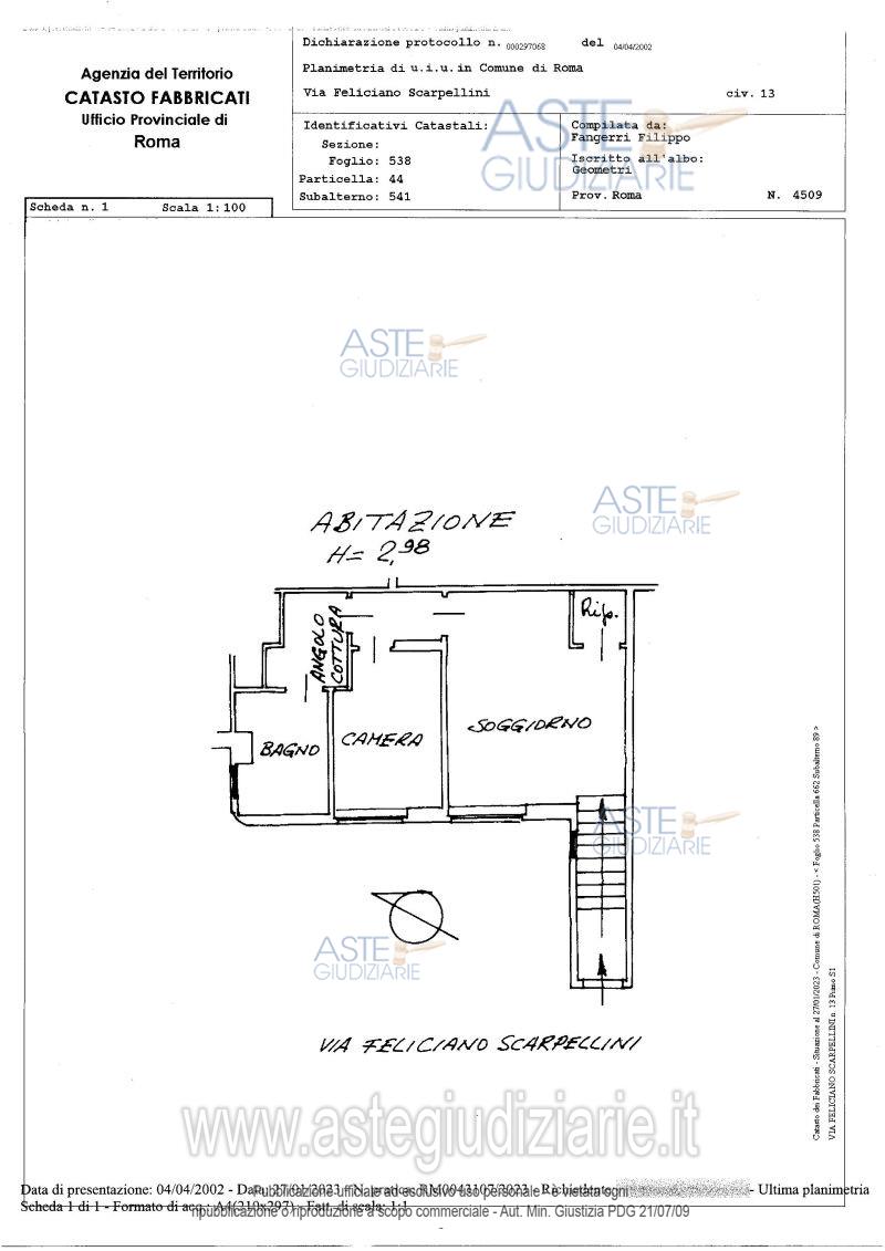 Planimetria del bene