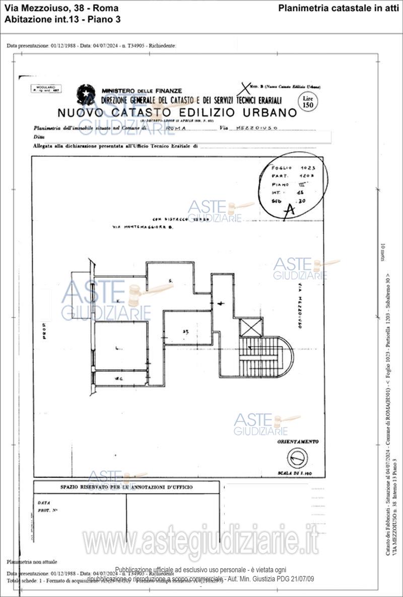 Planimetria del bene