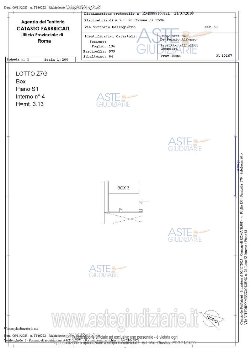 Planimetria del bene