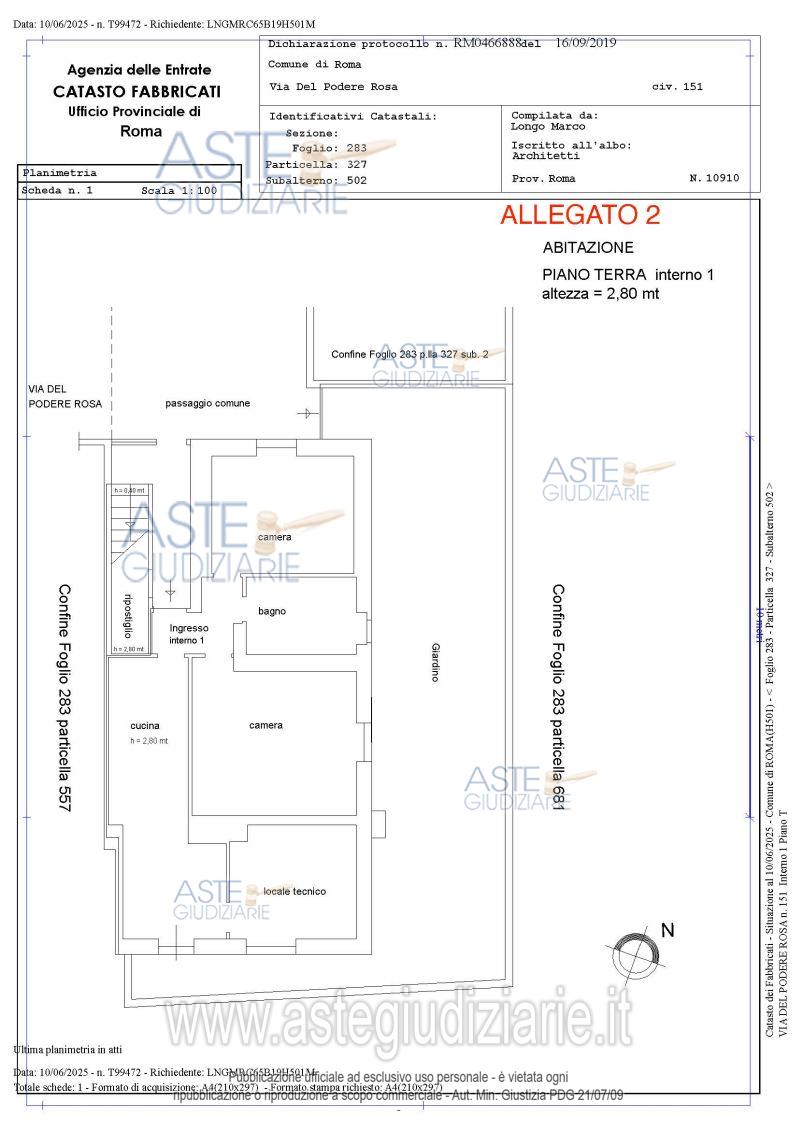 Planimetria del bene