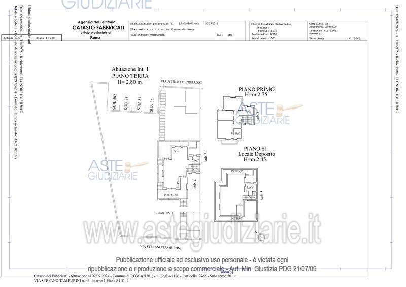 Planimetria del bene