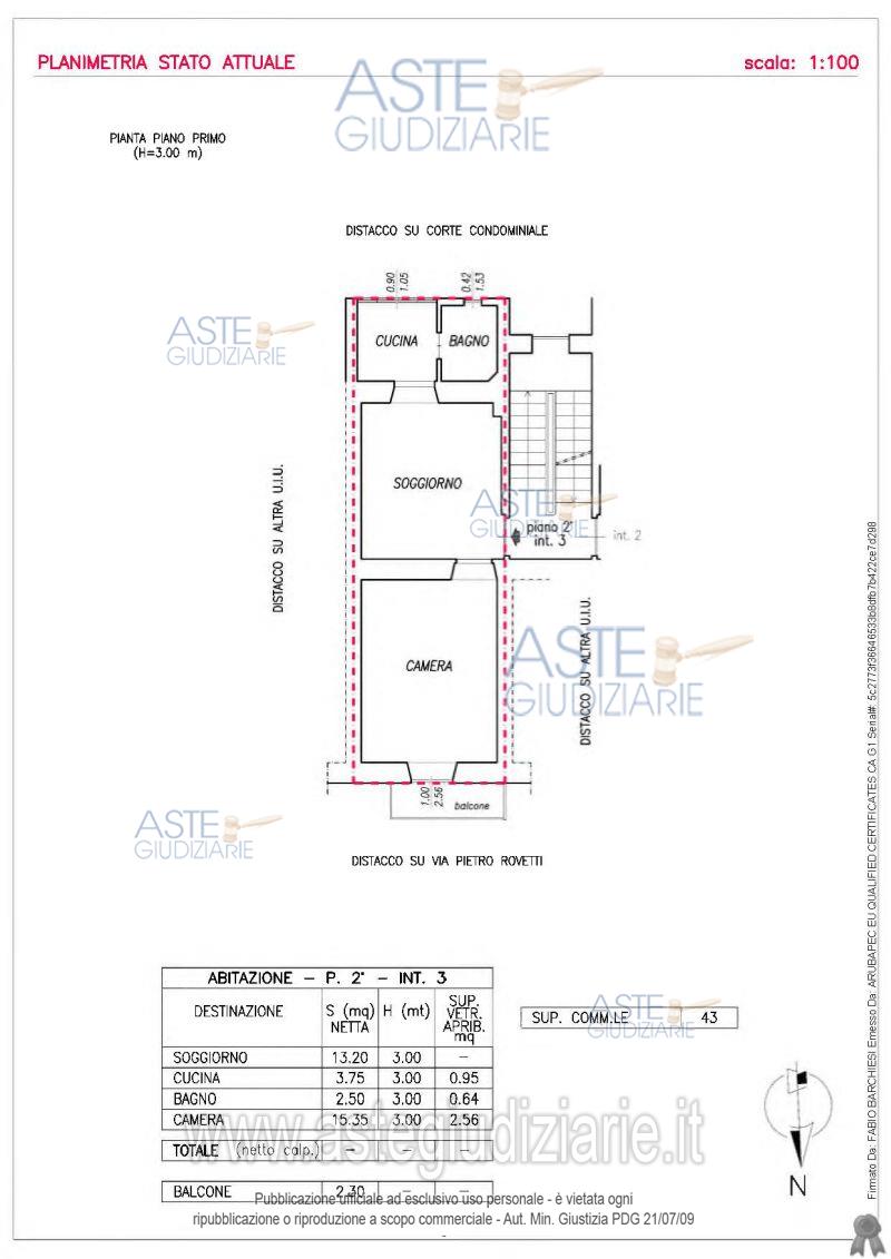 Planimetria del bene