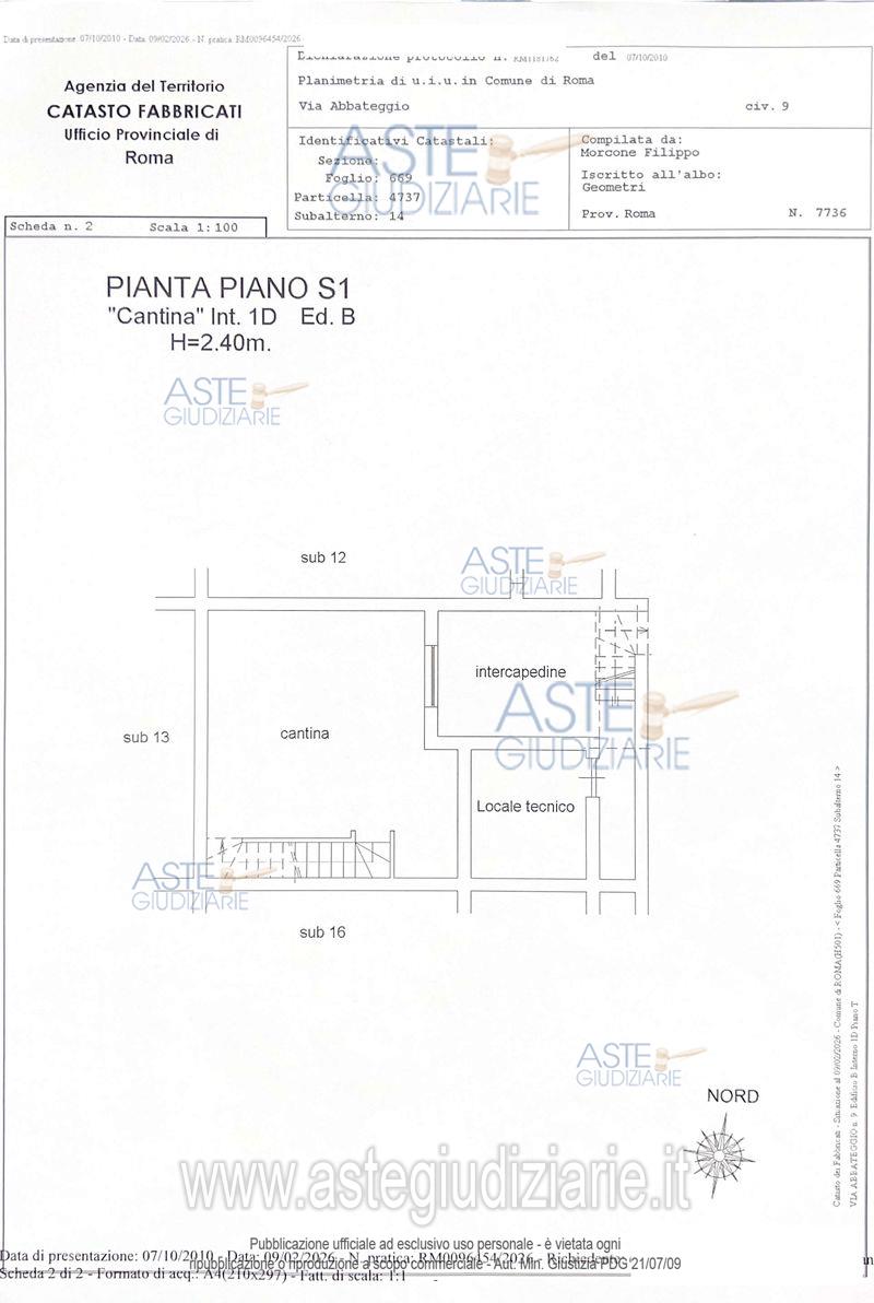 Planimetria del bene