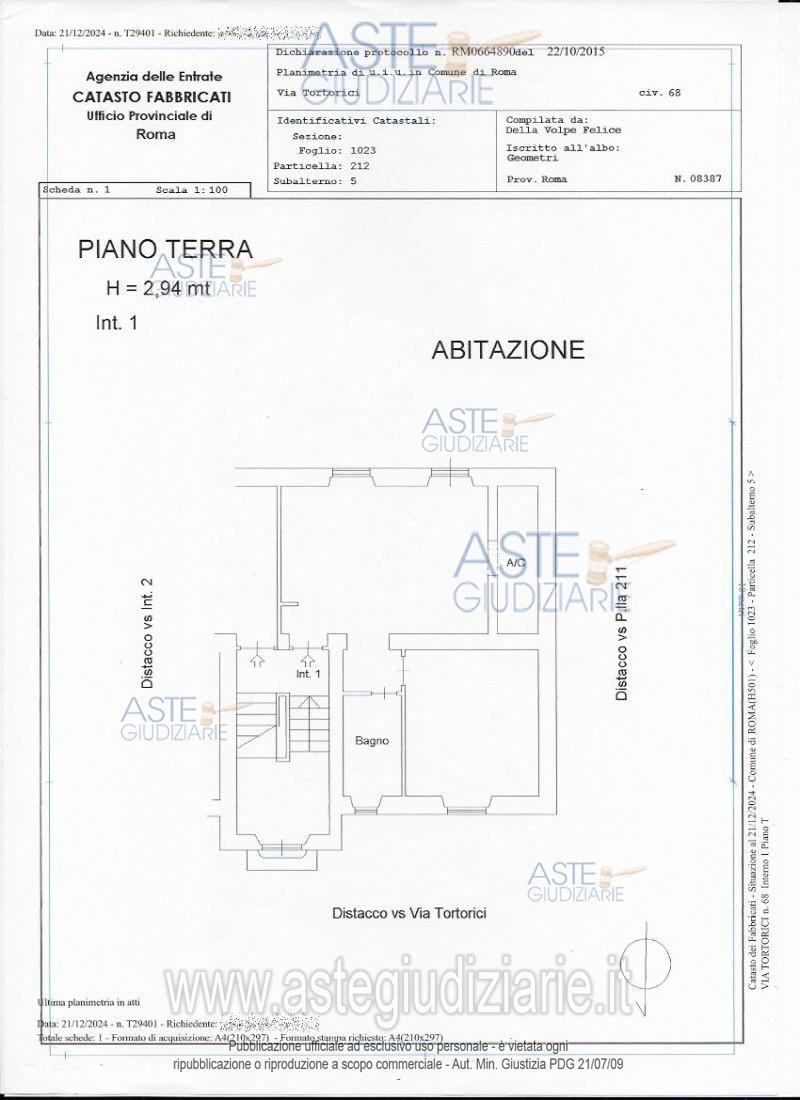 Planimetria del bene