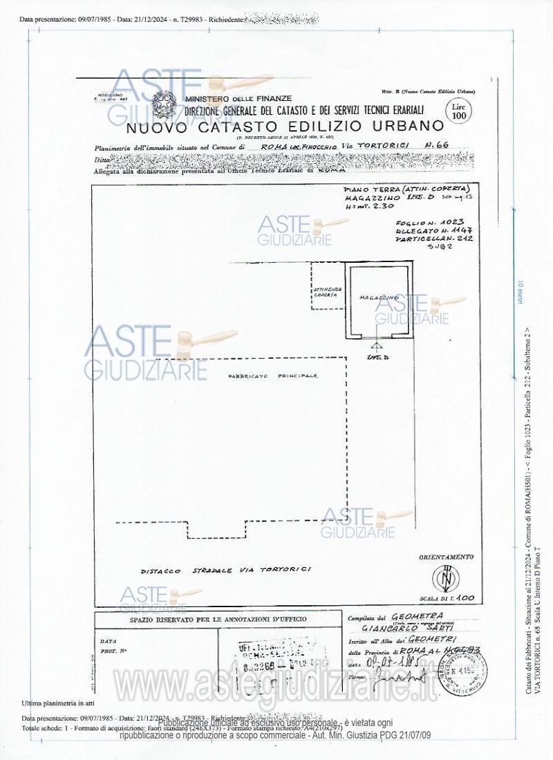 Planimetria del bene