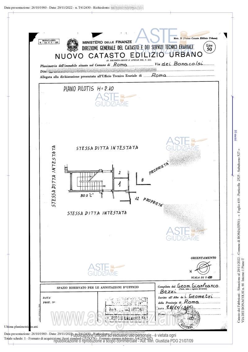 Planimetria del bene
