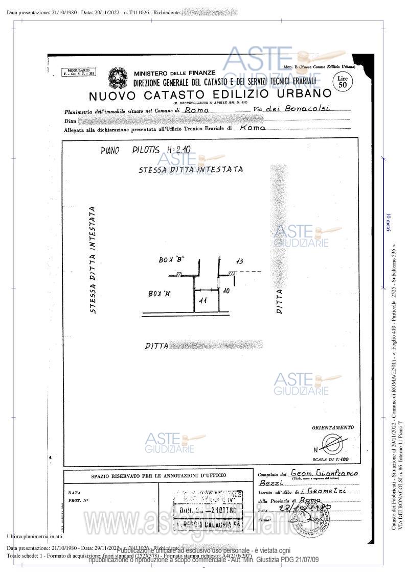 Planimetria del bene