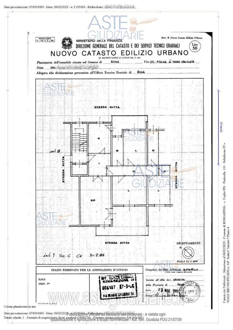 Planimetria del bene