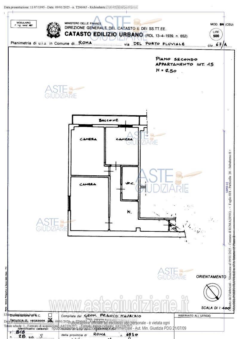 Planimetria del bene