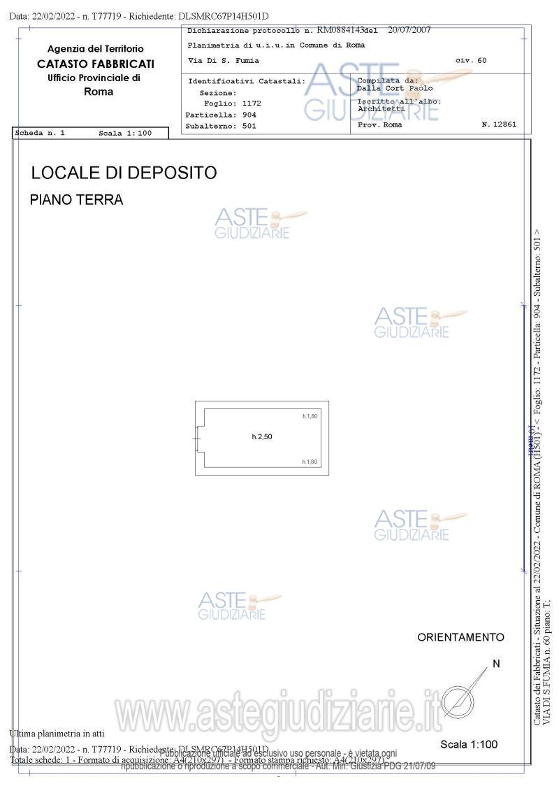 Planimetria del bene