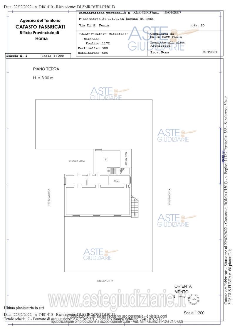 Planimetria del bene