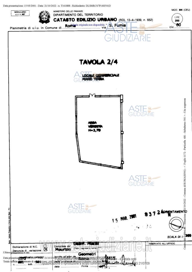 Planimetria del bene