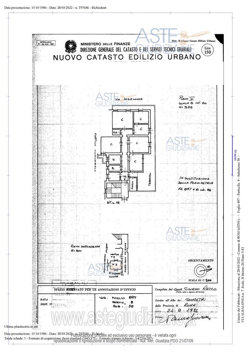 Planimetria del bene