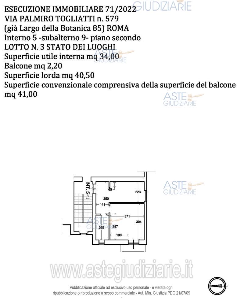 Planimetria del bene