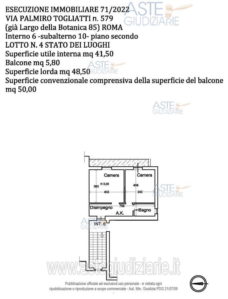 Planimetria del bene