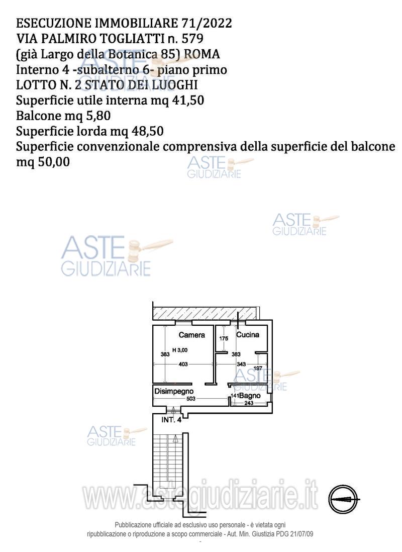 Planimetria del bene